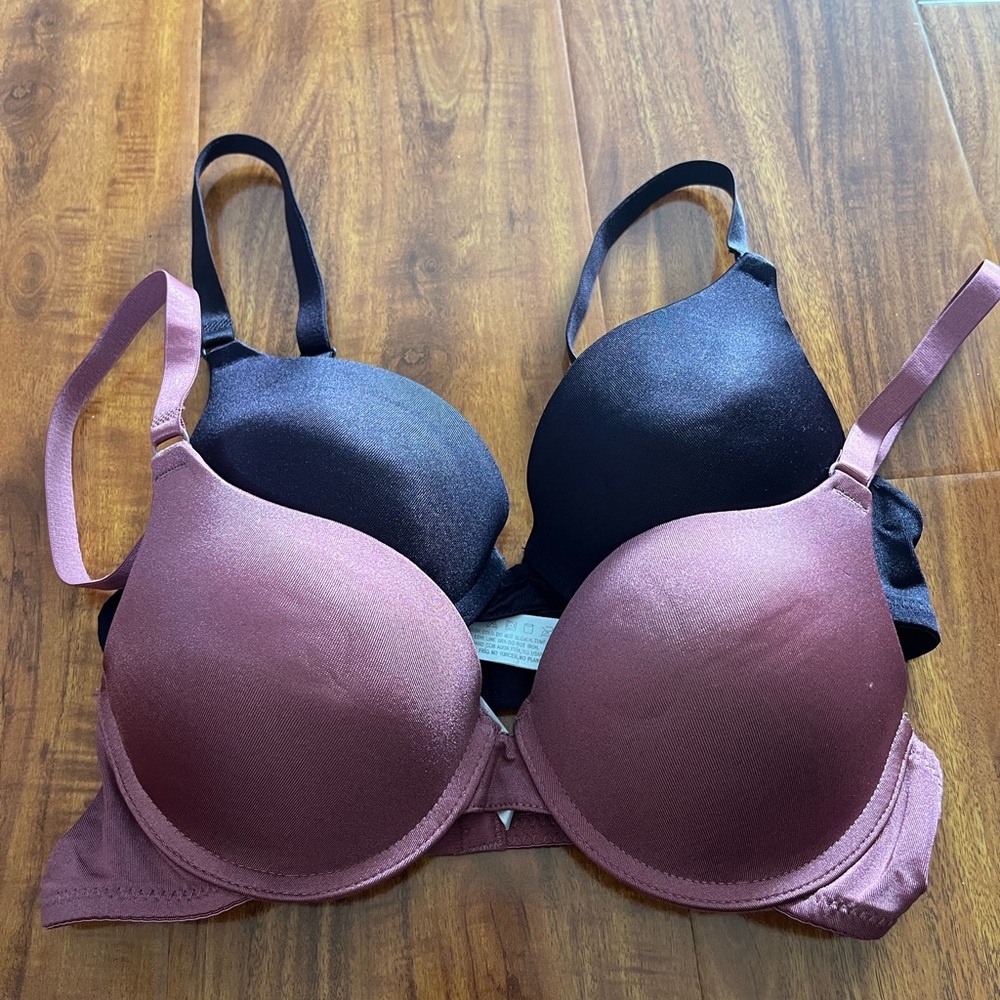 Elegant Plum and Mauve Women's Push Up Bra Set